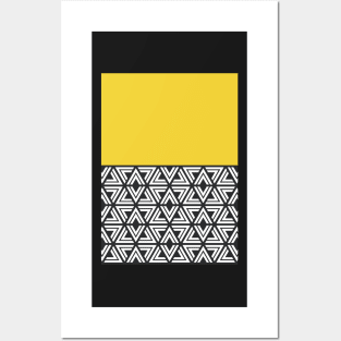 Black, White and Yellow Geo Posters and Art